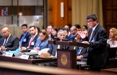 Mr Aretaake Ientaake, Director of Human Rights, Ministry of Justice (Kiribati) Photograph: UN Photo/ICJ-CIJ/Frank van Beek. Courtesy of the ICJ.