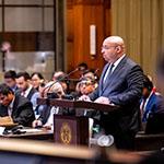 HE Mr Talal Al-Fassam, Ambassador of the State of Kuwait to the Republic of Austria, Permanent Representative of the State of Kuwait to the United Nations and international organizations in Vienna (Kuwait) Photograph: UN Photo/ICJ-CIJ/Frank van Beek. Courtesy of the ICJ.