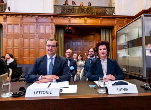 Members of the Delegation of Latvia Photograph: UN Photo/ICJ-CIJ/Frank van Beek. Courtesy of the ICJ.