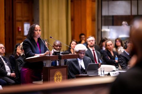 Ms Tafadzwa Pasipanodya, Partner, Foley Hoag LLP (Malawi) Photograph: UN Photo/ICJ-CIJ/Frank van Beek. Courtesy of the ICJ.