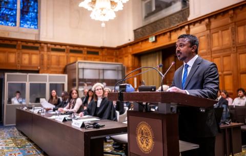 Mr Ahmed Usham, Attorney General (Maldives) Photograph: UN Photo/ICJ-CIJ/Frank van Beek. Courtesy of the ICJ.