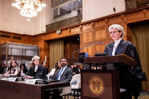Ms Jessica Wells, member of the Bar of England and Wales, Essex Court Chambers (Maldives) Photograph: UN Photo/ICJ-CIJ/Frank van Beek. Courtesy of the ICJ.