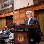 Ms Jessica Wells, member of the Bar of England and Wales, Essex Court Chambers (Maldives) Photograph: UN Photo/ICJ-CIJ/Frank van Beek. Courtesy of the ICJ.