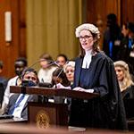 Ms Naomi Hart, member of the Bar of England and Wales, Essex Court Chambers (Maldives) Photograph: UN Photo/ICJ-CIJ/Frank van Beek. Courtesy of the ICJ.