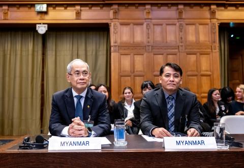 Members of the Delegation of Myanmar Photograph: UN Photo/ICJ-CIJ/Frank van Beek. Courtesy of the ICJ.