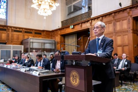 HE U Soe Lynn Han, Ambassador of the Republic of the Union of Myanmar to the Kingdom of Belgium, the Kingdom of the Netherlands, the Grand Duchy of Luxembourg, the Republic of Croatia and the European Union (Myanmar) Photograph: UN Photo/ICJ-CIJ/Frank van Beek. Courtesy of the ICJ.
