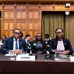 Members of the Delegation of Namibia Photograph: UN Photo/ICJ-CIJ/Frank van Beek. Courtesy of the ICJ.