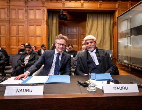 Members of the Delegation of Nauru Photograph: UN Photo/ICJ-CIJ/Frank van Beek. Courtesy of the ICJ.