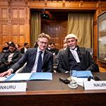 Members of the Delegation of Nauru Photograph: UN Photo/ICJ-CIJ/Frank van Beek. Courtesy of the ICJ.