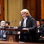 Hon. Lionel Rouwen Aingimea, Minister for Foreign Affairs and Trade (Nauru) Photograph: UN Photo/ICJ-CIJ/Frank van Beek. Courtesy of the ICJ.
