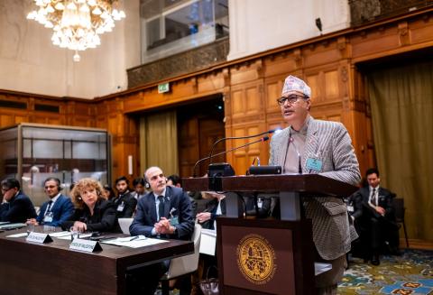 Mr Udaya Raj Sapkota, Secretary, Ministry of Law, Justice and Parliamentary Affairs (Nepal) Photograph: UN Photo/ICJ-CIJ/Frank van Beek. Courtesy of the ICJ.