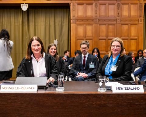 Members of the Delegation of New Zealand Photograph: UN Photo/ICJ-CIJ/Frank van Beek. Courtesy of the ICJ.