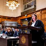 Ms Victoria Hallum, Deputy Secretary, Multilateral Legal Affairs, Ministry of Foreign Affairs and Trade (New Zealand) Photograph: UN Photo/ICJ-CIJ/Frank van Beek. Courtesy of the ICJ.