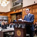 HE Mr Ammar Hijazi, Ambassador, Permanent Representative of the State of Palestine to International Organizations in the Netherlands (State of Palestine) Photograph: UN Photo/ICJ-CIJ/Frank van Beek. Courtesy of the ICJ.