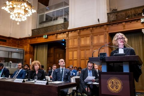 Ms Kate Mackintosh, Legal Counsel (State of Palestine) Photograph: UN Photo/ICJ-CIJ/Frank van Beek. Courtesy of the ICJ.
