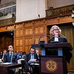 Ms Kate Mackintosh, Legal Counsel (State of Palestine) Photograph: UN Photo/ICJ-CIJ/Frank van Beek. Courtesy of the ICJ.