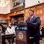 HE Mr Gustav Aitaro, Minister of State (Palau) Photograph: UN Photo/ICJ-CIJ/Frank van Beek. Courtesy of the ICJ.