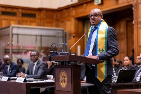 Mr Edmund Jackson, NDC Partnership In-Country Facilitator, Sustainable Development Unit (Saint Vincent and the Grenadines) Photograph: UN Photo/ICJ-CIJ/Frank van Beek. Courtesy of the ICJ.