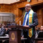 Mr Edmund Jackson, NDC Partnership In-Country Facilitator, Sustainable Development Unit (Saint Vincent and the Grenadines) Photograph: UN Photo/ICJ-CIJ/Frank van Beek. Courtesy of the ICJ.