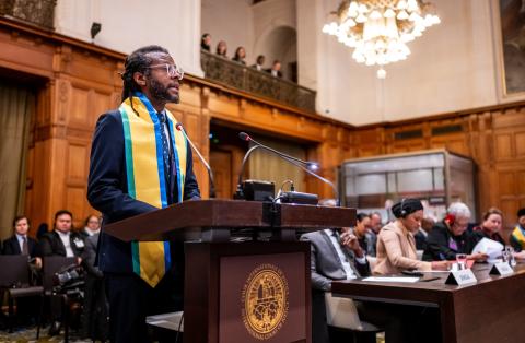 Mr Justin Sobion, Senior Tutor, Faculty of Law, University of Auckland (Saint Vincent and the Grenadines) Photograph: UN Photo/ICJ-CIJ/Frank van Beek. Courtesy of the ICJ.
