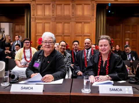 Members of the Delegation of Samoa Photograph: UN Photo/ICJ-CIJ/Frank van Beek. Courtesy of the ICJ.