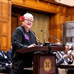 Ms Peseta Noumea Simi, Chief Executive Officer, Ministry of Foreign Affairs and Trade (Samoa) Photograph: UN Photo/ICJ-CIJ/Frank van Beek. Courtesy of the ICJ.