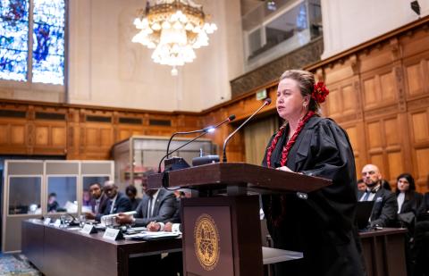 Ms Su’a Hellene Wallwork, Attorney General, Office of the Attorney General (Samoa) Photograph: UN Photo/ICJ-CIJ/Frank van Beek. Courtesy of the ICJ.