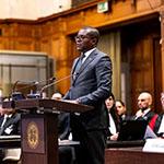 HE Mr Flavien Joubert, Minister for Agriculture, Climate Change and Environment (Seychelles) Photograph: UN Photo/ICJ-CIJ/Frank van Beek. Courtesy of the ICJ.