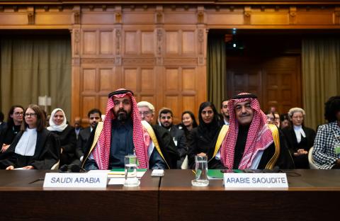 Members of the Delegation of Saudi Arabia Photograph: UN Photo/ICJ-CIJ/Frank van Beek. Courtesy of the ICJ.