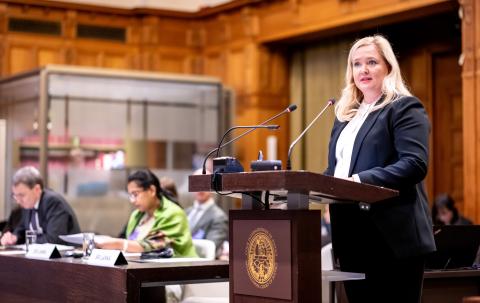 Ms Vasilka Sancin, Professor of International Law (Slovenia) Photograph: UN Photo/ICJ-CIJ/Frank van Beek. Courtesy of the ICJ.