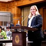 Ms Vasilka Sancin, Professor of International Law (Slovenia) Photograph: UN Photo/ICJ-CIJ/Frank van Beek. Courtesy of the ICJ.