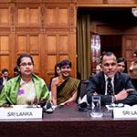 Members of the Delegation of Sri Lanka Photograph: UN Photo/ICJ-CIJ/Frank van Beek. Courtesy of the ICJ.