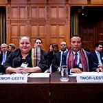 Membres de la délégation de Timor-Leste Photograph: UN Photo/ICJ-CIJ/Frank van Beek. Courtesy of the ICJ.
