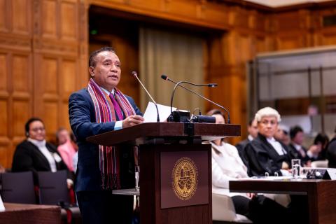 HE Mr Adão Soares Barbosa, Special Envoy and Ambassador-at-Large for Climate Affairs (Timor-Leste) Photograph: UN Photo/ICJ-CIJ/Frank van Beek. Courtesy of the ICJ.