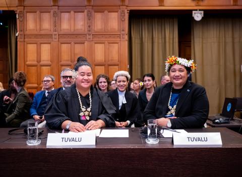 Members of the Delegation of Tuvalu Photograph: UN Photo/ICJ-CIJ/Frank van Beek. Courtesy of the ICJ.