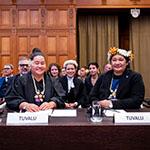 Members of the Delegation of Tuvalu Photograph: UN Photo/ICJ-CIJ/Frank van Beek. Courtesy of the ICJ.