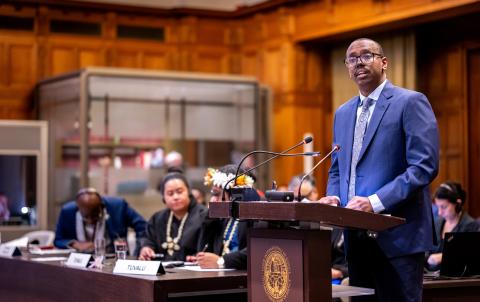 Mr Guy-Fleury Ntwari, Doctor of Law, Consultant and former Legal Adviser to the African Union (Union of the Comoros) Photograph: UN Photo/ICJ-CIJ/Frank van Beek. Courtesy of the ICJ.