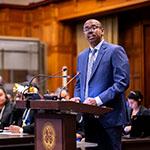 Mr Guy-Fleury Ntwari, Doctor of Law, Consultant and former Legal Adviser to the African Union (Union of the Comoros) Photograph: UN Photo/ICJ-CIJ/Frank van Beek. Courtesy of the ICJ.