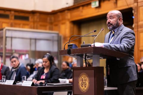 Mr Pio Manoa, Deputy Director General, Acting Legal Counsel, Forum Fisheries Agency (Pacific Islands Forum Fisheries Agency) Photograph: UN Photo/ICJ-CIJ/Frank van Beek. Courtesy of the ICJ.