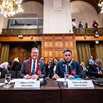 Members of the Delegation of the Alliance of Small Island States Photograph: UN Photo/ICJ-CIJ/Frank van Beek. Courtesy of the ICJ.