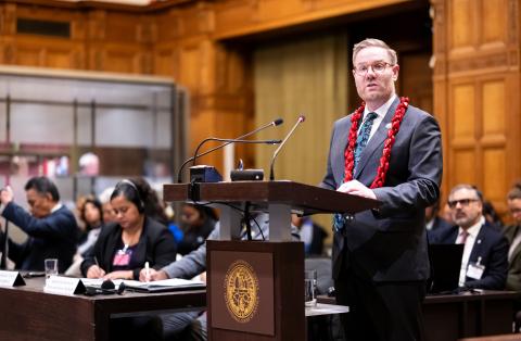 Mr Richard Bryce Rudyk, Legal Adviser (Alliance of Small Island States) Photograph: UN Photo/ICJ-CIJ/Frank van Beek. Courtesy of the ICJ.