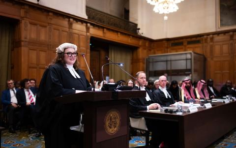Ms Kate Parlett, member of the Bar of England and Wales, Twenty Essex (Australia) Photograph: UN Photo/ICJ-CIJ/Frank van Beek. Courtesy of the ICJ.