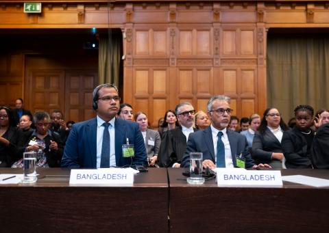 Members of the Delegation of Bangladesh Photograph: UN Photo/ICJ-CIJ/Frank van Beek. Courtesy of the ICJ.