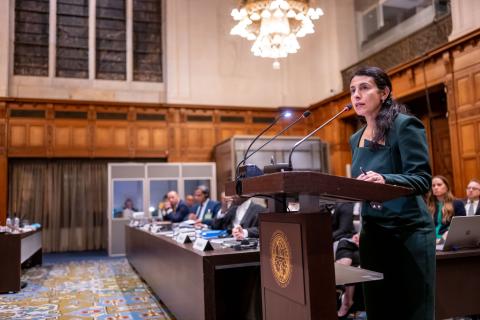 M. Catherine Amirfar, cabinet Debevoise & Plimpton LLP, membre des barreaux de la Cour suprême des États-Unis d’Amérique et de l’État de New York (Bangladesh) Photographie: UN Photo/ICJ-CIJ/Frank van Beek. Avec l'aimable autorisation de la CIJ. Tous droits réservés.