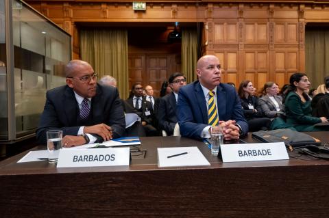 Members of the Delegation of Barbados Photograph: UN Photo/ICJ-CIJ/Frank van Beek. Courtesy of the ICJ.