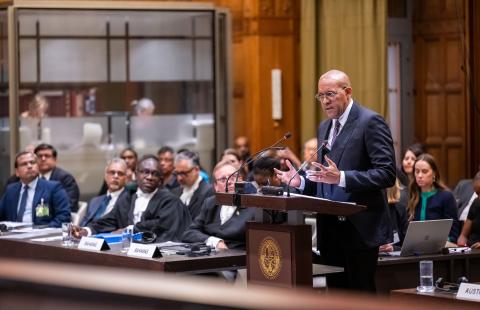 HE Mr Kerrie D. Symmonds (Barbados) Photograph: UN Photo/ICJ-CIJ/Frank van Beek. Courtesy of the ICJ.