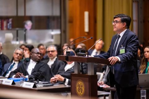 Mr Gunjan Sharma, Partner, Volterra Fietta (Barbados) Photograph: UN Photo/ICJ-CIJ/Frank van Beek. Courtesy of the ICJ.