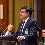 Mr Gunjan Sharma, Partner, Volterra Fietta (Barbados) Photograph: UN Photo/ICJ-CIJ/Frank van Beek. Courtesy of the ICJ.