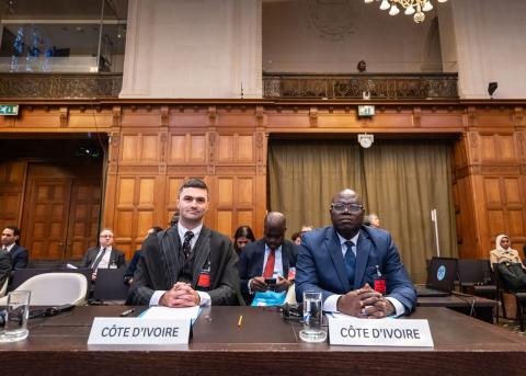 Members of the Delegation of Côte d’Ivoire Photograph: UN Photo/ICJ-CIJ/Frank van Beek. Courtesy of the ICJ.