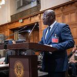 Mr Eugène Zagre, Director of Legal Affairs and Litigation, Ministry of the Environment and Sustainable Development (Côte d’Ivoire) Photograph: UN Photo/ICJ-CIJ/Frank van Beek. Courtesy of the ICJ.